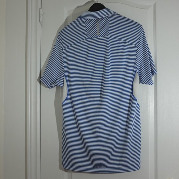 Under Armour Heatgear Regular coldblack blue Striped Polo Shirt Blue Men's M - Picture 2 of 8